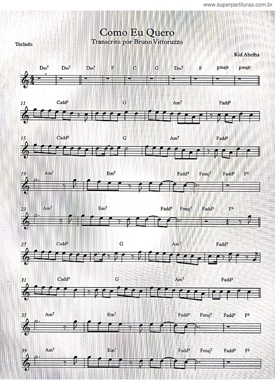 Partitura da música Como Eu Quero v.4