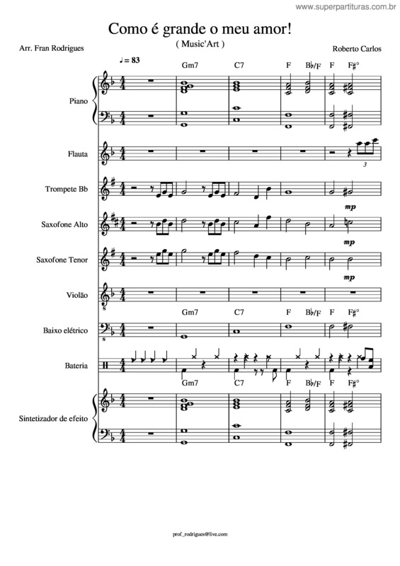 Partitura da música Como Grande O Meu Amor