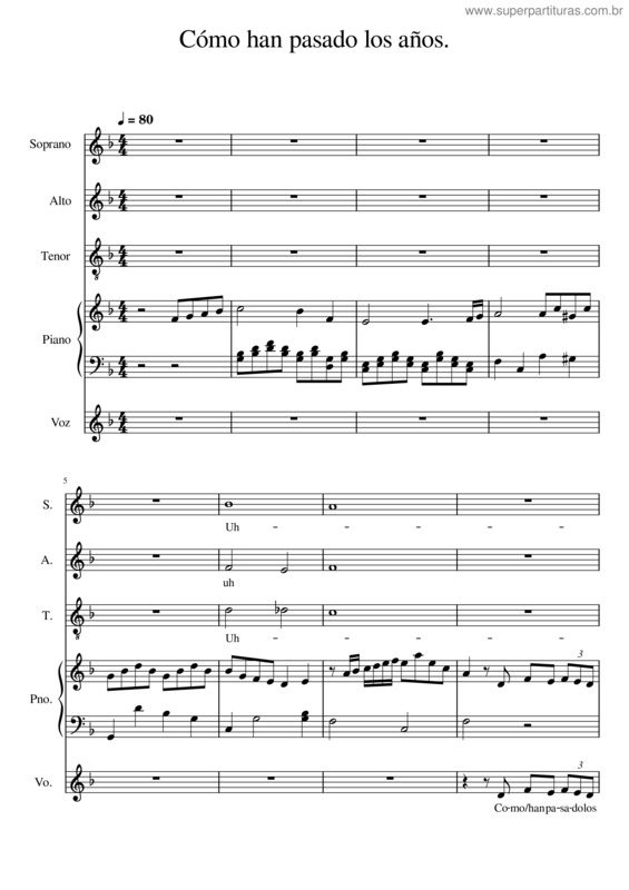 Partitura da música Como Han Pasado Los Años – Rocío Dúrcal v.2