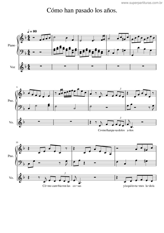Partitura da música Como Han Pasado Los Años – Rocío Dúrcal