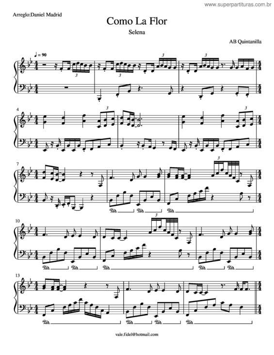 Partitura da música Como La Flor v.4
