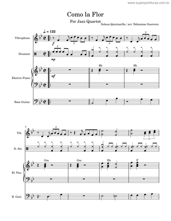 Partitura da música Como La Flor v.6