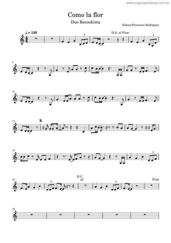 Partitura da música Como La Flor v.7