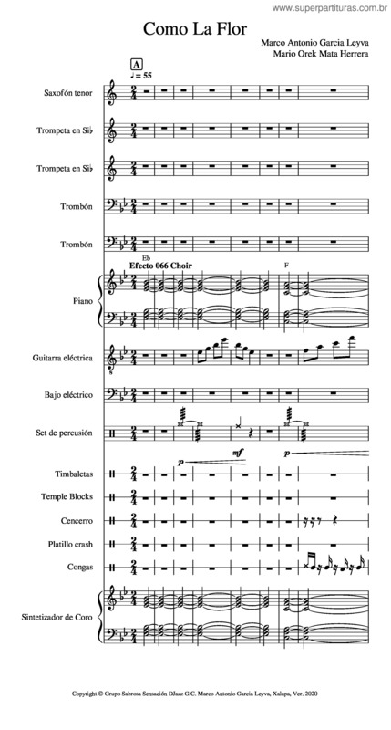 Partitura da música Como La Flor