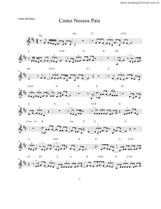 Partitura da música Como Nossos Pais v.4