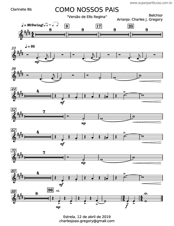 Partitura da música Como Nossos Pais v.5