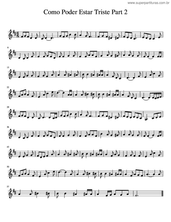 Partitura da música Como Poder Estar Triste Part 2