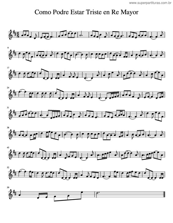 Partitura da música Como Podre Estar Triste