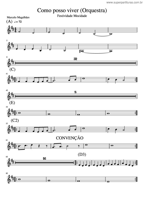 Partitura da música Como Posso Viver Orquestra