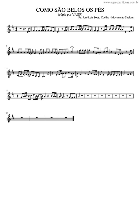 Partitura da música Como S O Belos Os P S