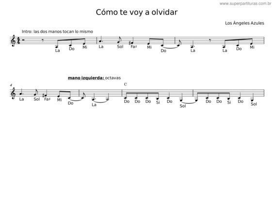 Partitura da música Como Te Voy A Olvidar – Los Angeles Azules v.4