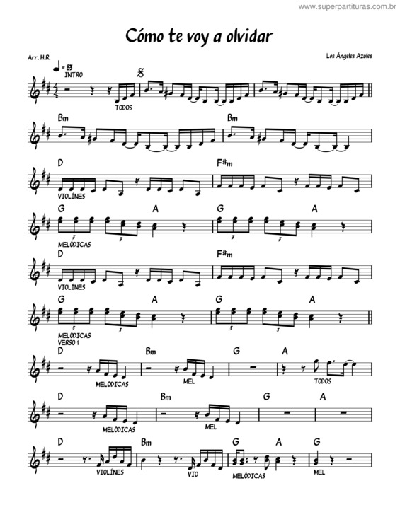 Partitura da música Cómo Te Voy A Olvidar P3 Arrreglos – Ansdsl
