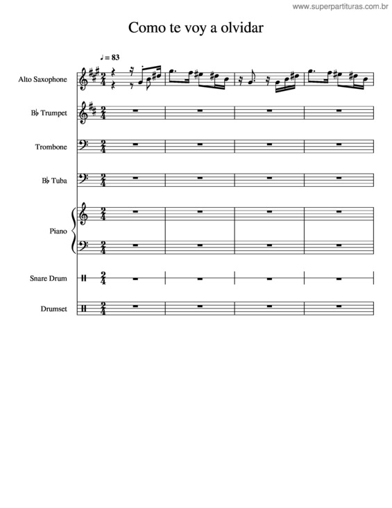 Partitura da música Como Te Voy A Olvidar v.3