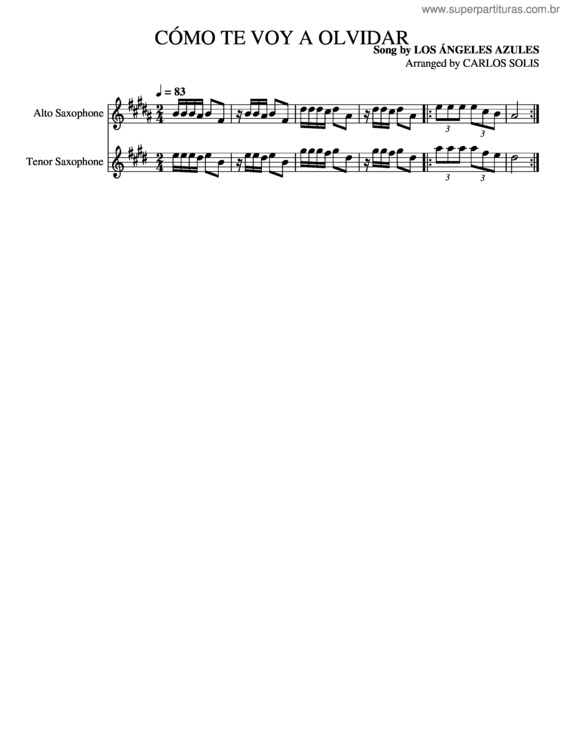 Partitura da música Cómo Te Voy A Olvidar v.5