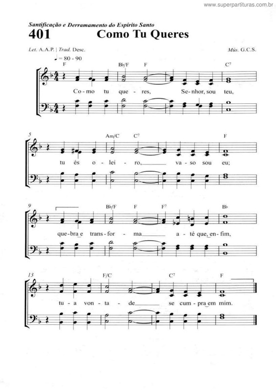 Partitura da música Como Tu Queres