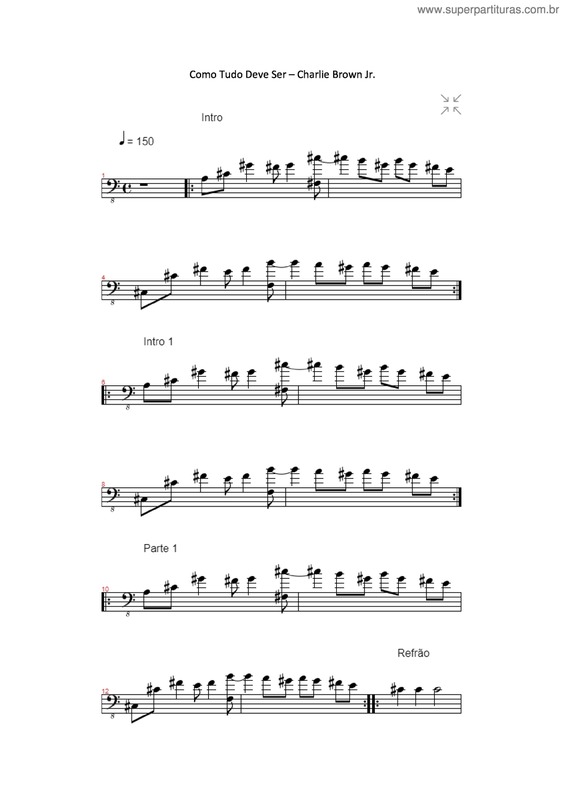 Partitura da música Como Tudo Deve Ser