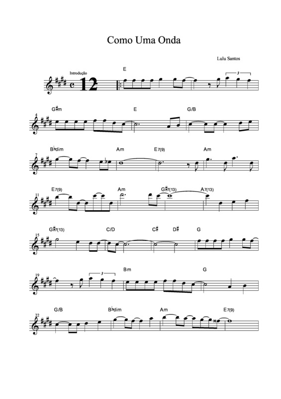 Partitura da música Como Uma Onda v.7