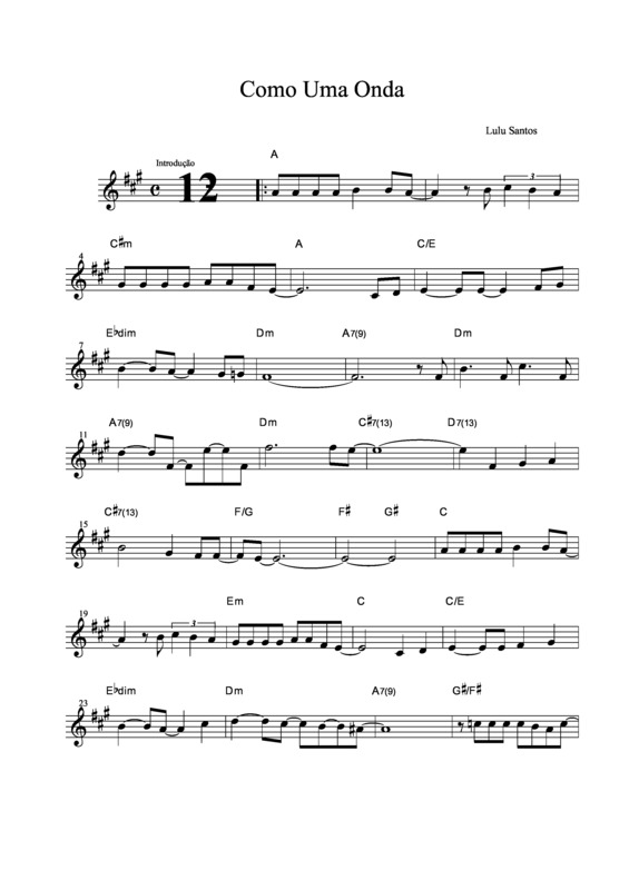 Partitura da música Como Uma Onda v.8