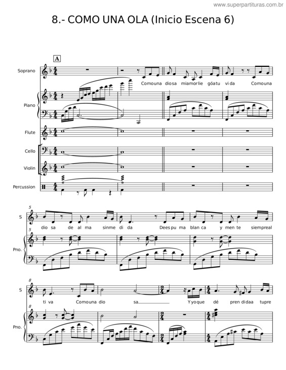 Partitura da música Como Una Ola v.3