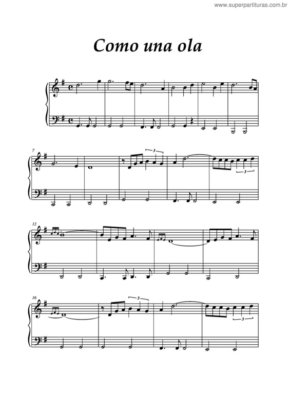 Partitura da música Como Una Ola