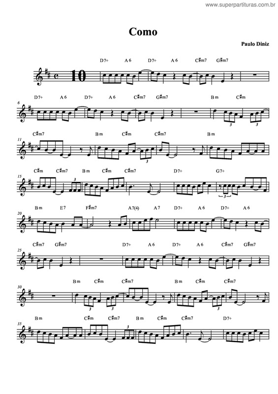 Partitura da música Como v.2