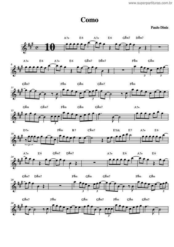 Partitura da música Como v.4