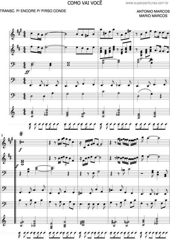 Partitura da música Como Vai Você v.5