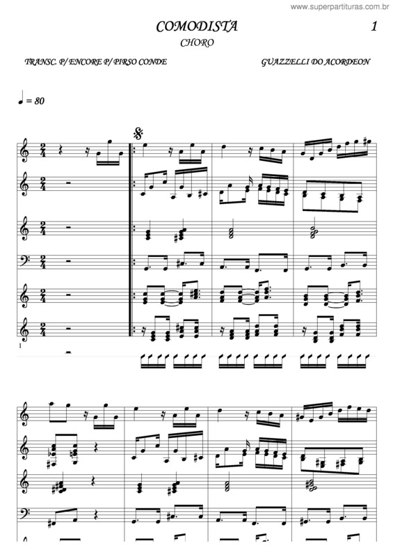 Partitura da música Comodista v.2