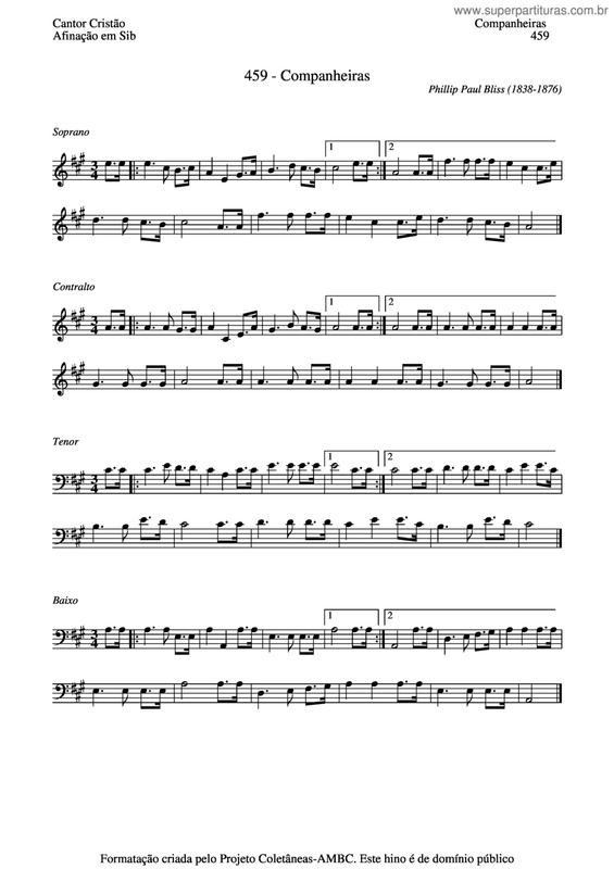 Partitura da música Companheiras v.3