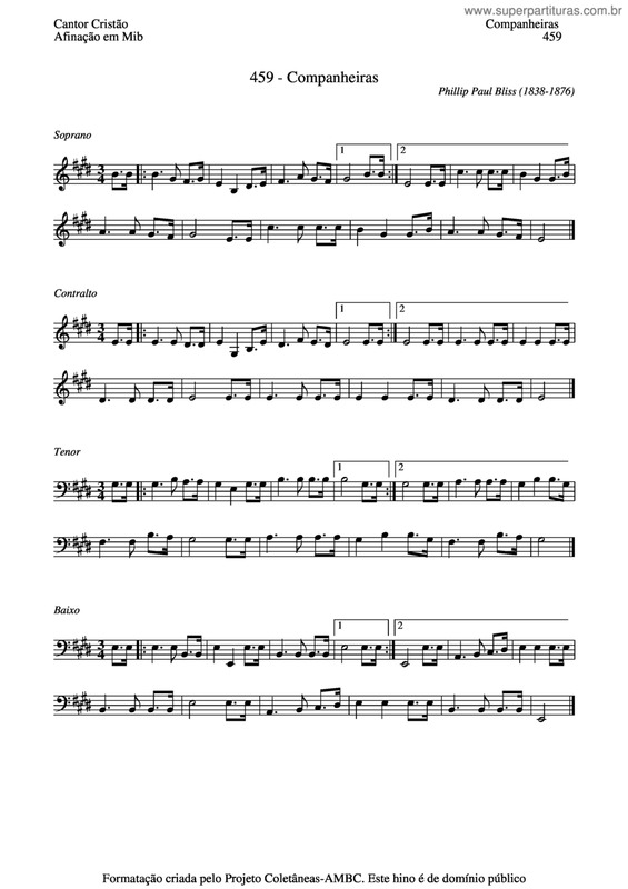 Partitura da música Companheiras v.4