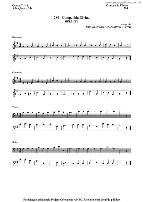 Partitura da música Companhia Divina v.3