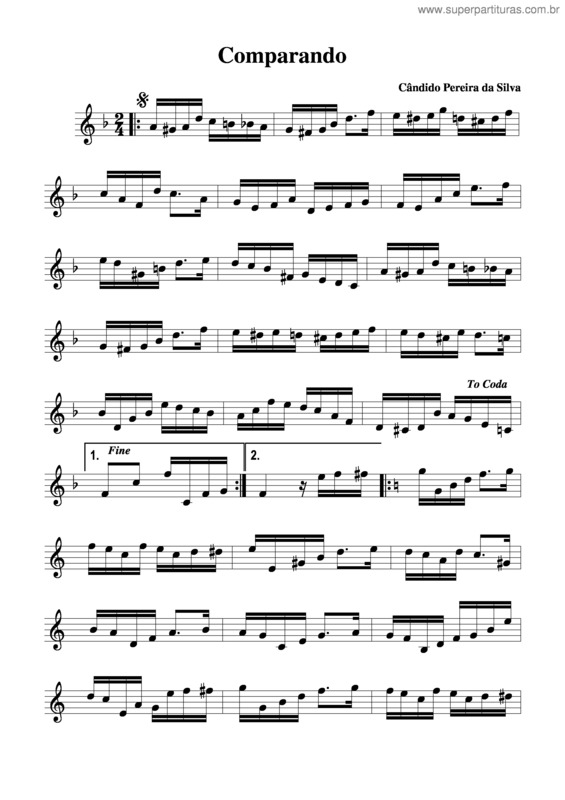 Partitura da música Comparando