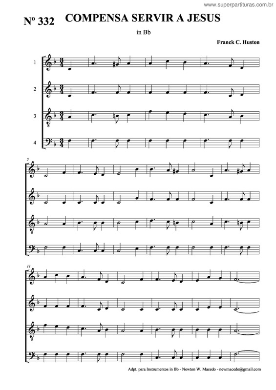 Partitura da música Compensa Servir A Jesus v.2