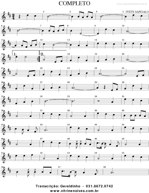 Partitura da música Completo