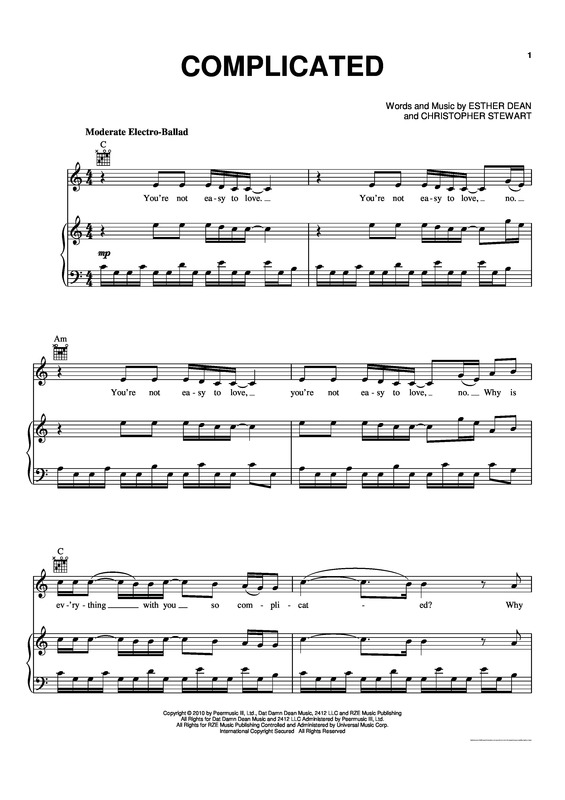 Partitura da música Complicated v.8