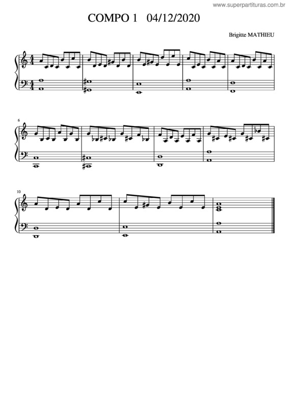 Partitura da música Compo 1 Bm 04 12 2020