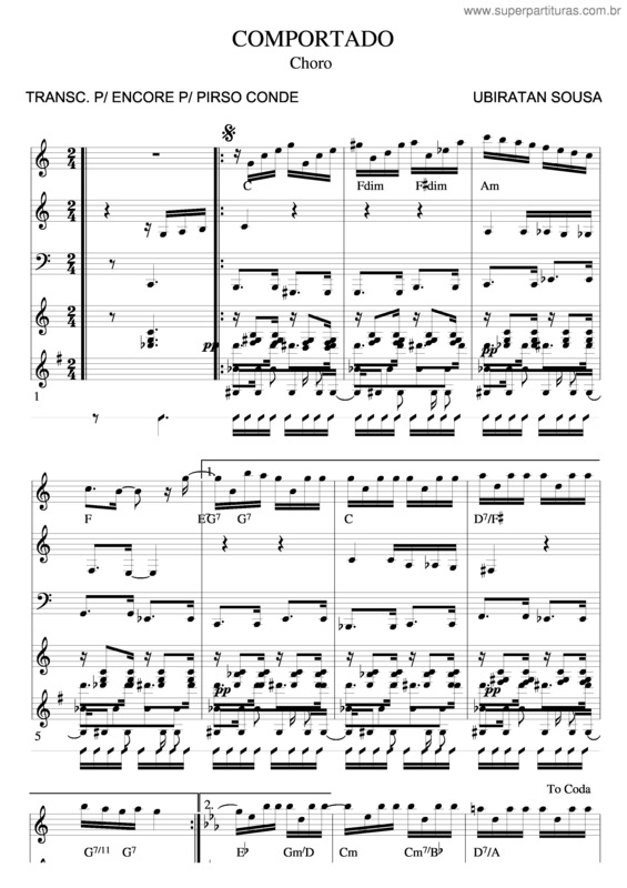 Partitura da música Comportado v.2