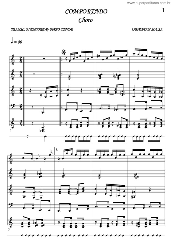 Partitura da música Comportado