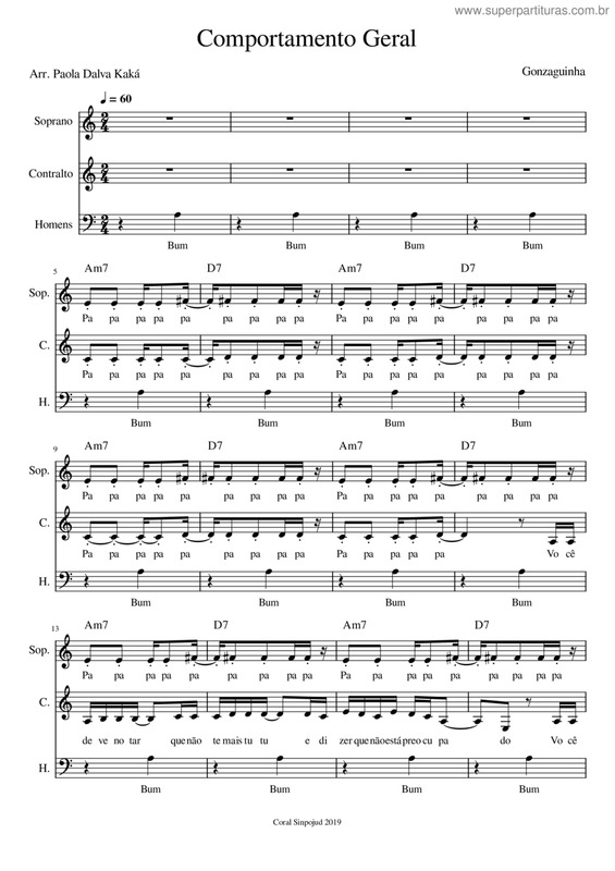Partitura da música Comportamento Geral v.2