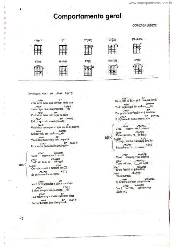Partitura da música Comportamento Geral