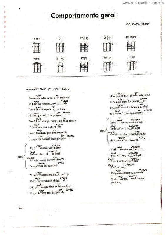 Partitura da música Comportamento Geral