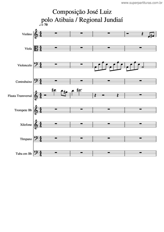 Partitura da música Composição José Luiz Polo Atibaia / Regional Jundiaí 33