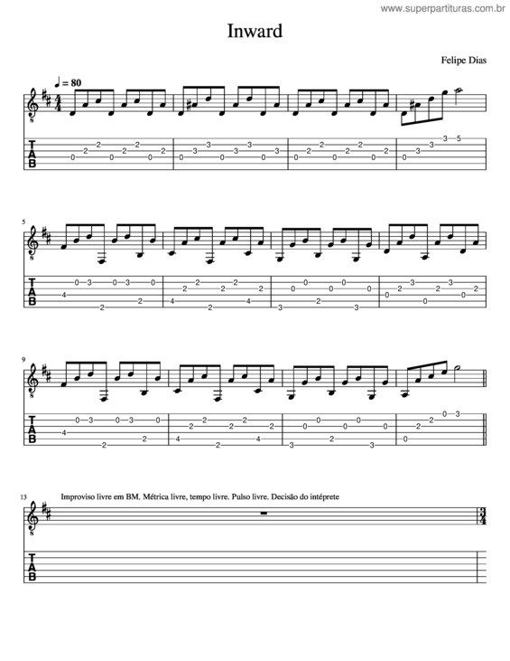 Partitura da música Composição