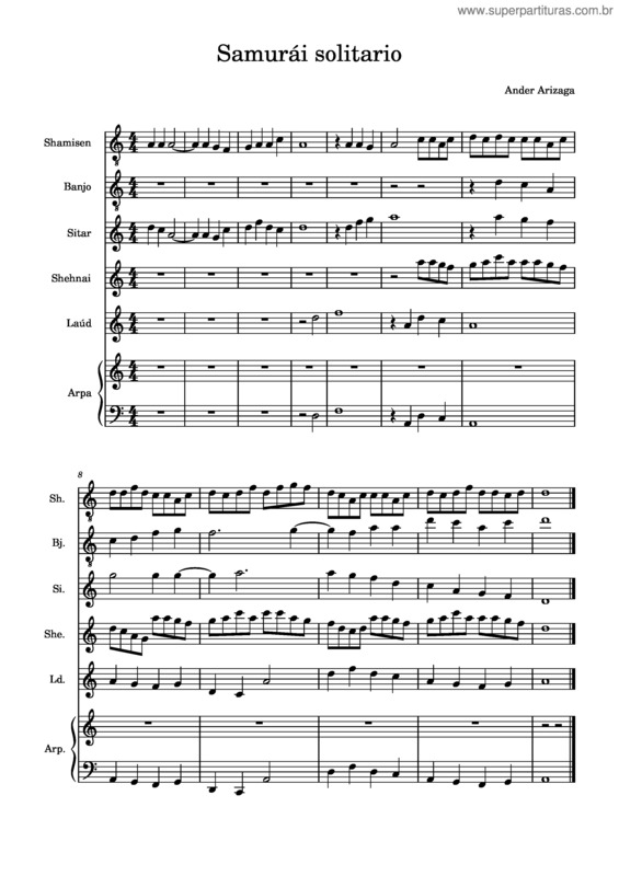 Partitura da música Composiciones Inspiradas: Samurái Solitario – Ander Arizaga