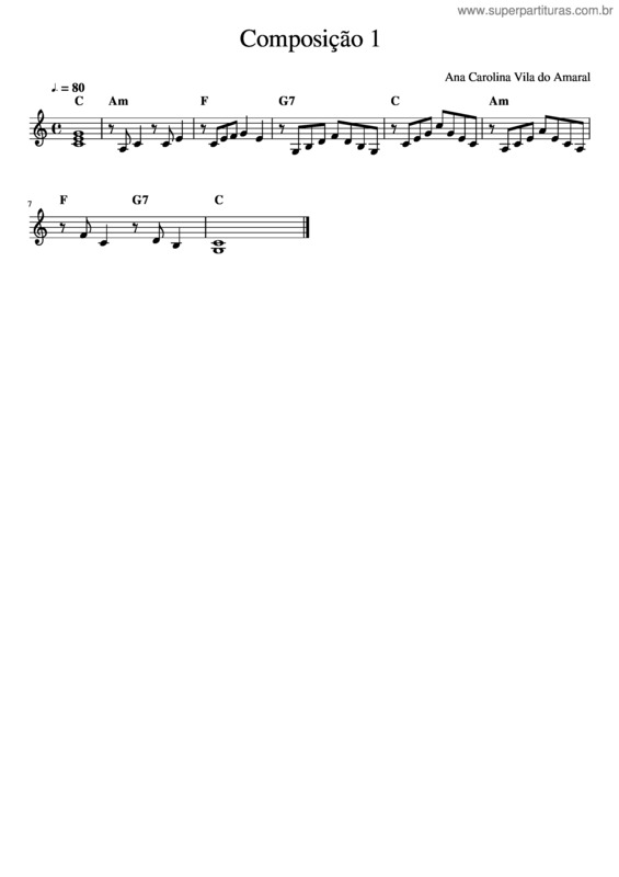 Partitura da música Composition 1