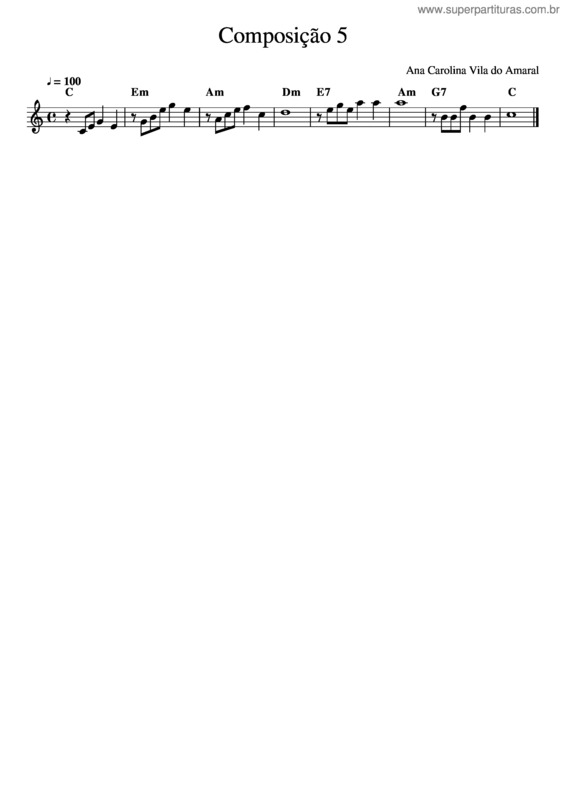 Partitura da música Composition 5