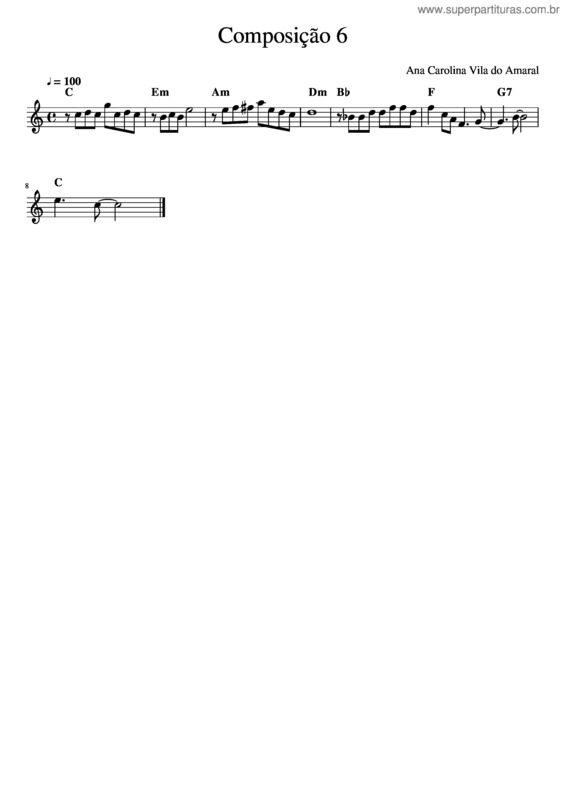 Partitura da música Composition 6