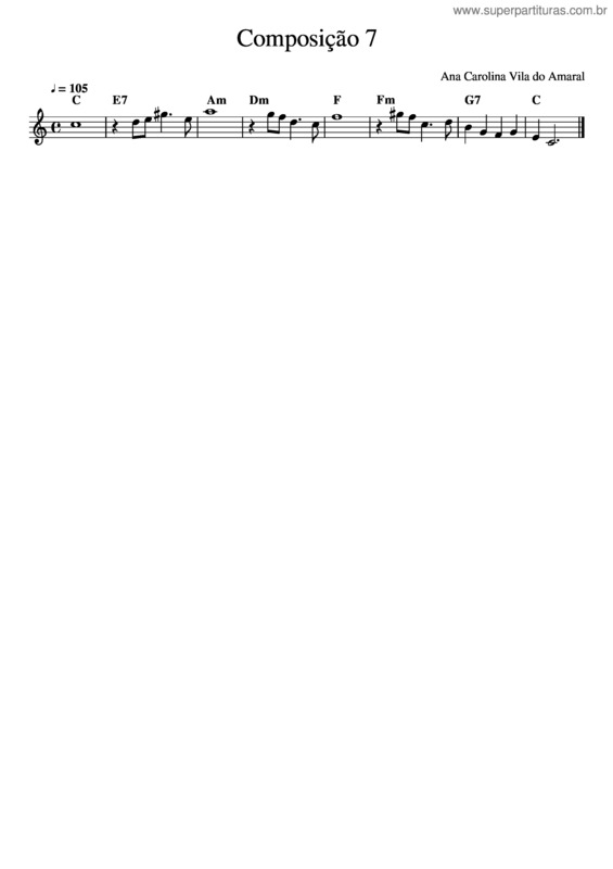 Partitura da música Composition 7