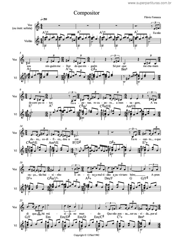 Partitura da música Compositor