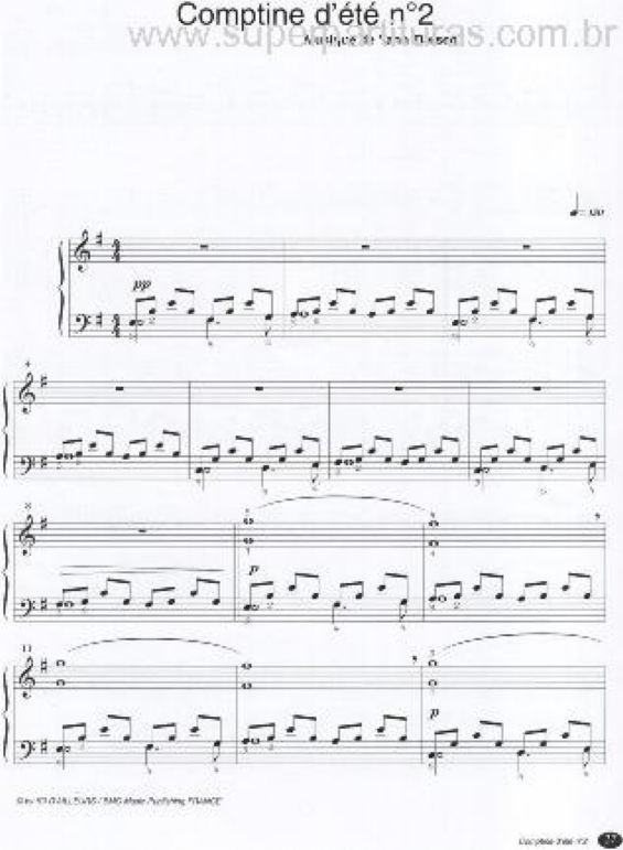 Partitura da música Comptine D`Été n2